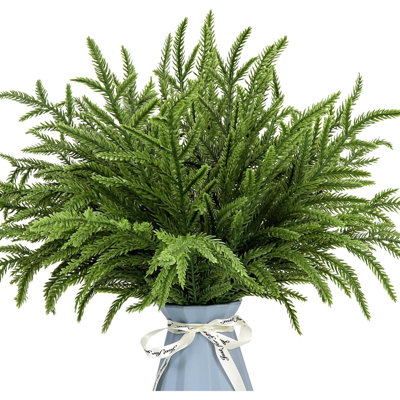 24Pcs Norfolk Pine Branches Stems 13.5" Artificial Pine Needles Sprigs Norfolk Pine Garland Accessories Vase Fillers Winter Fake Christmas Tree Picks Greenery Sprays For DIY Wreaths