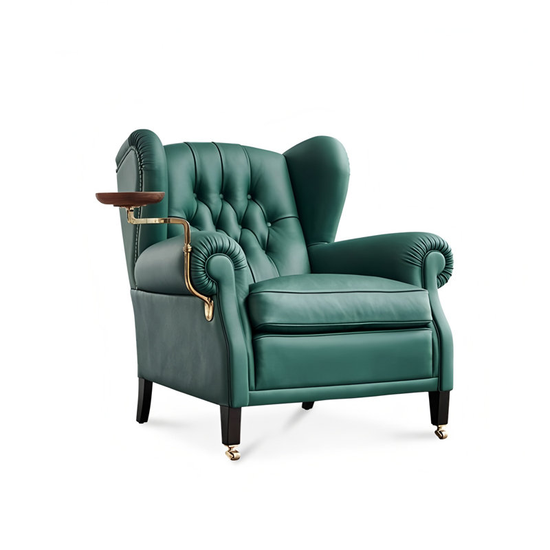 Leather Accent Chair, Teal