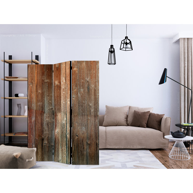 Giule 135cm W x 172cm H 3 - Panel Solid Wood Folding Room Divider