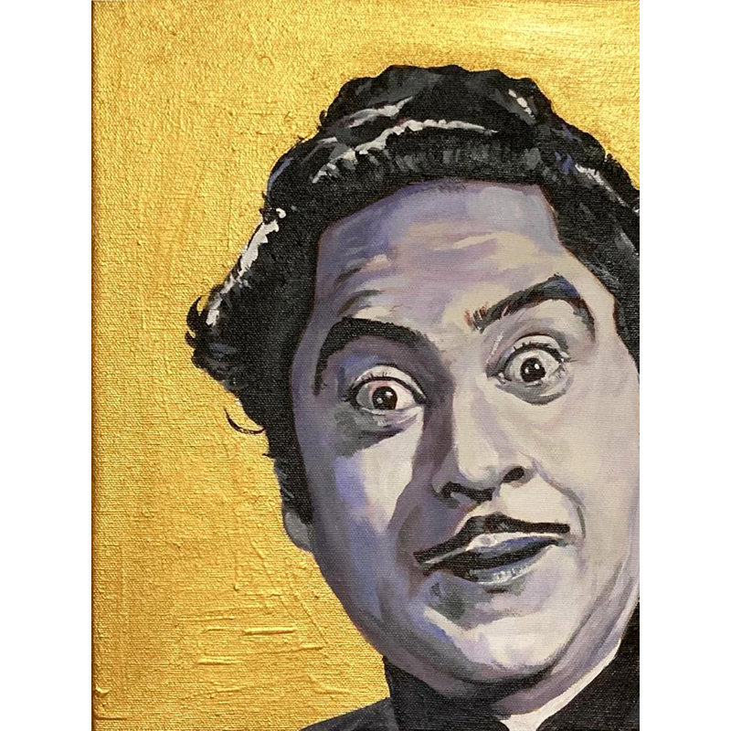 Portrait attrayant de M. Kishore Kumar | Acrylique sur toile | Par Rajkumar Sarkar