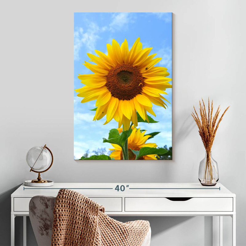 Harnek tournesol en fleurs, H 30 po x l 20 po