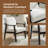 Medieval Modern Armchair, High-Back Upholstered Accent Chair with Solid Wood Legs for Living Room or Bedroom-874024318