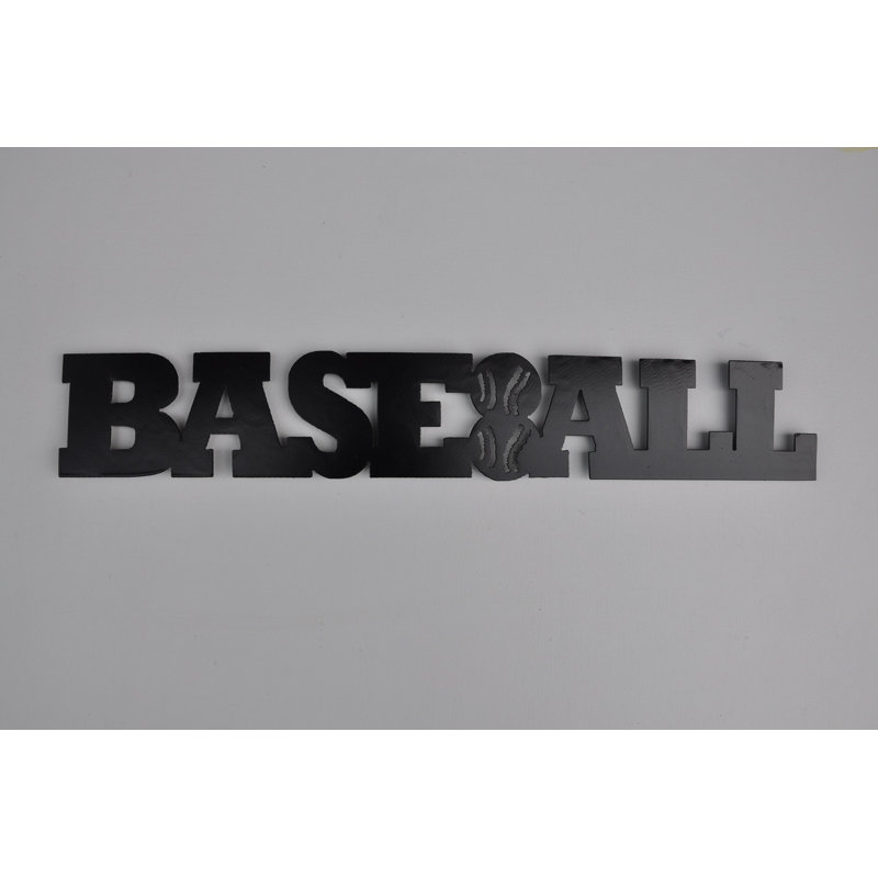 Décoration murale en métal de baseball word