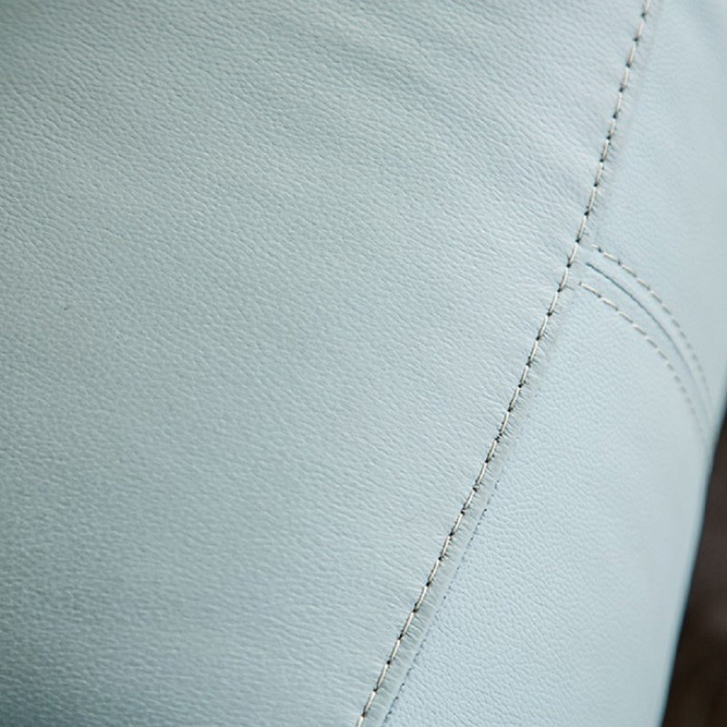 Ensemble de canapé en cuir avec fauteuils inclinables manuels Lenna, Bleu