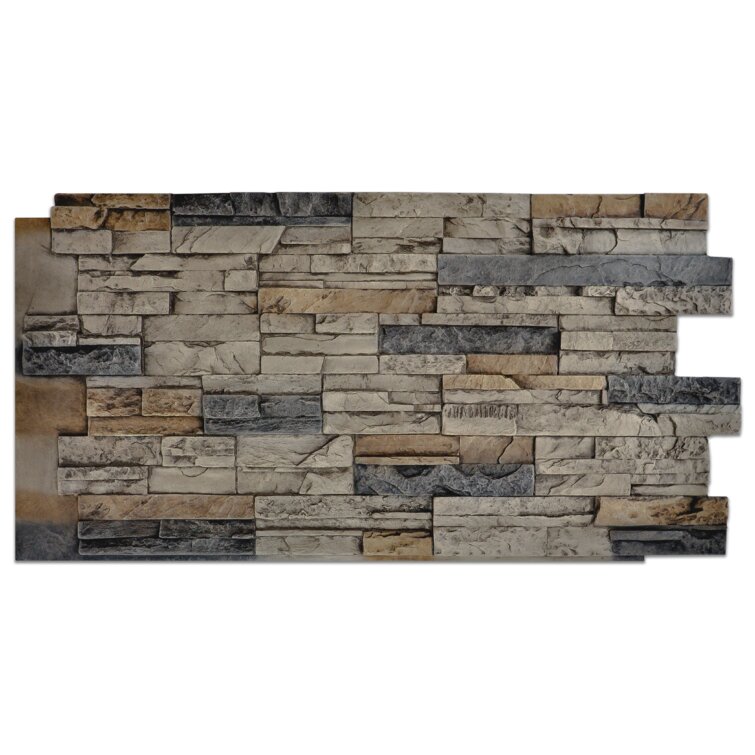 48" x 25" Faux Dry Stack Stone Wall Paneling