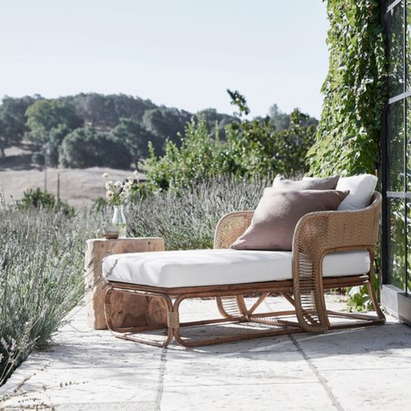 Glen Ellen Outdoor Chaise Lounge, Black, Black