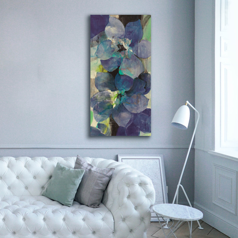 «Violet Row 2» par Albena Hristova, art mural sur toile, 30 po x 60 po