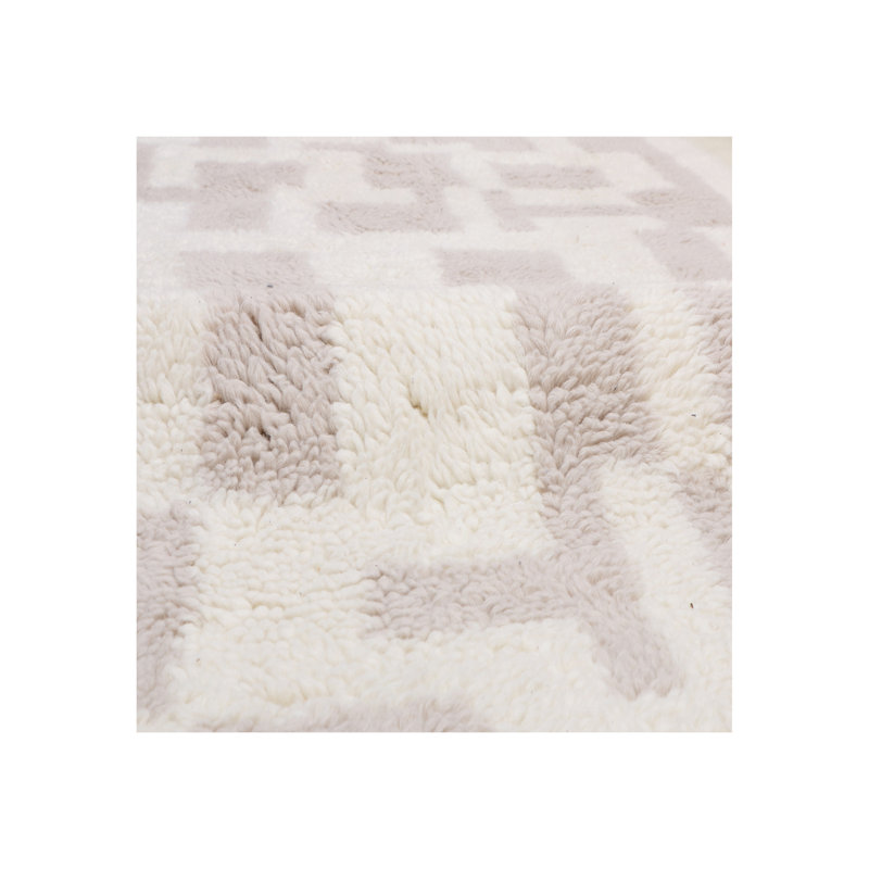 Abstract Area Rug in Cream/Brown, Rectangle 10' x 14'
