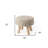 19" Taupe and Brown Wool Round Footstool