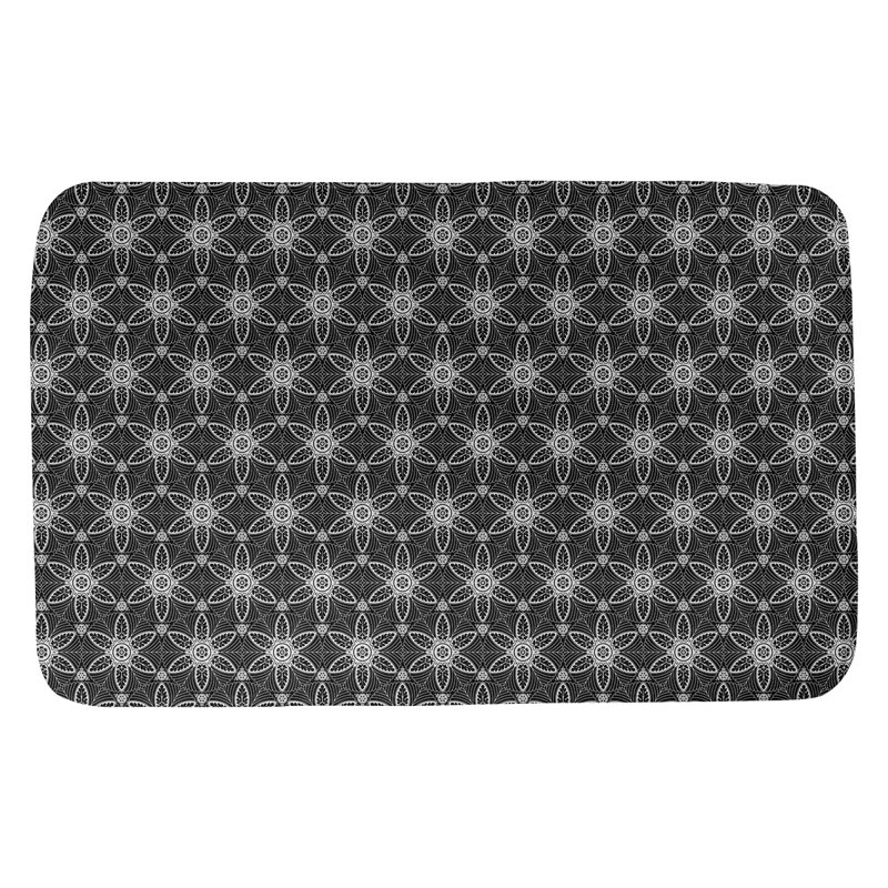 Tapis de bain cercles ornés Mcguigan, l 17 po x L 24 po, Noir