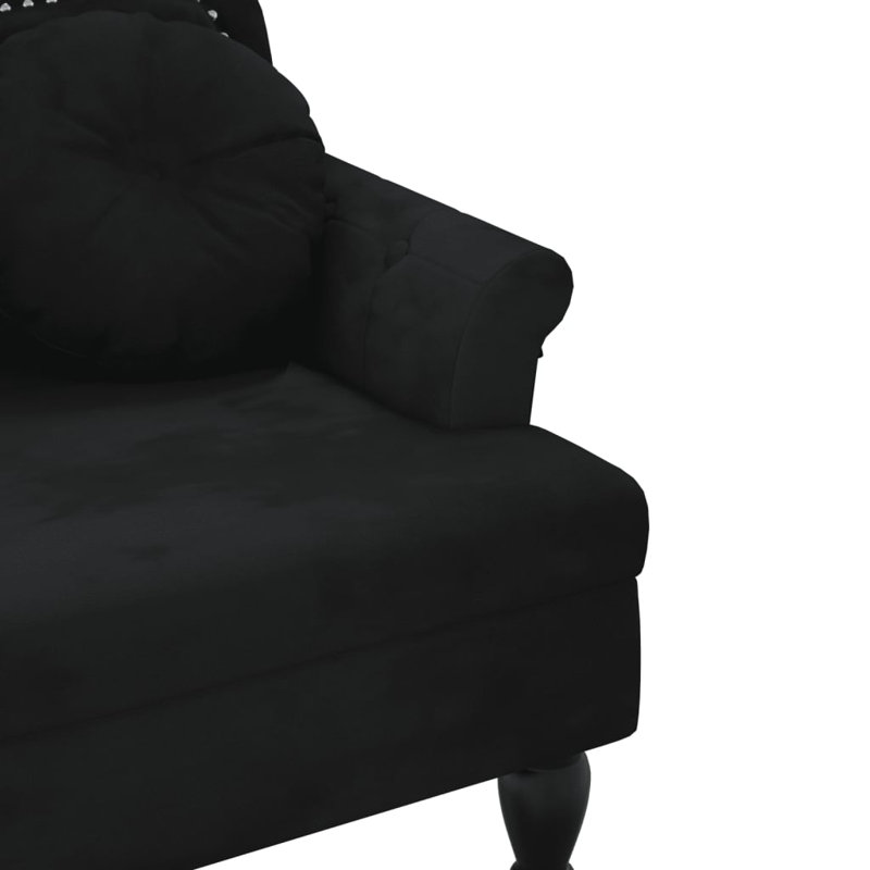 Chineta 47” W Small Loveseat, Velvet Chesterfield Sofa, 2 Seater Couch for Living Room, Black