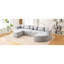 Gris désossé - Combiné avec une forme personnalisable, des modules incurvés et une assise confortable pour un canapé modulaire relaxant unique, tissu doux-1369486476-1369486477