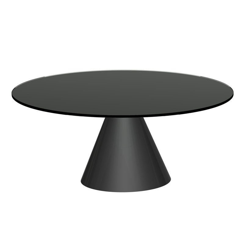 Bedminster Pedestal Coffee Table, 33.3cm H x 80cm W x 80cm D, Black, Black