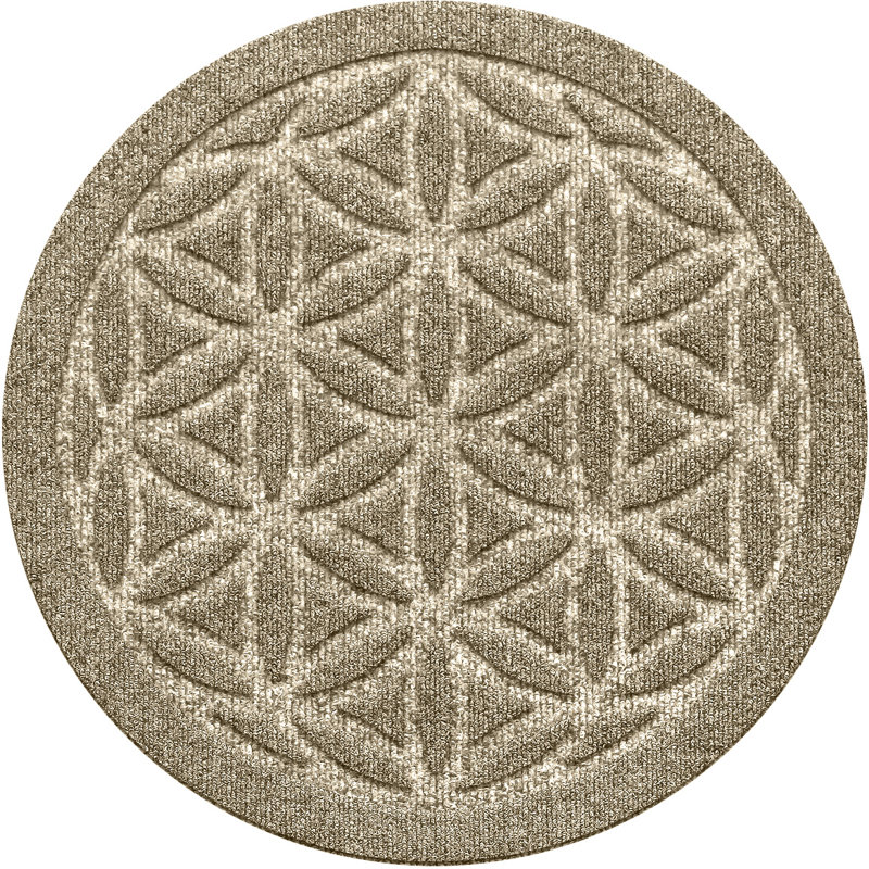 WaterHog® Flower Of Life 17 in. Round Indoor Outdoor Plant Trivet Set/2, Camel, 17'' H X 17'' W X 0.375'' D, 2