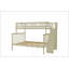 Lit superposé simple au-dessus de l'escalier avec lit gigogne et rangement, crème, coffre-fort et peu encombrant pour les chambres d'enfants