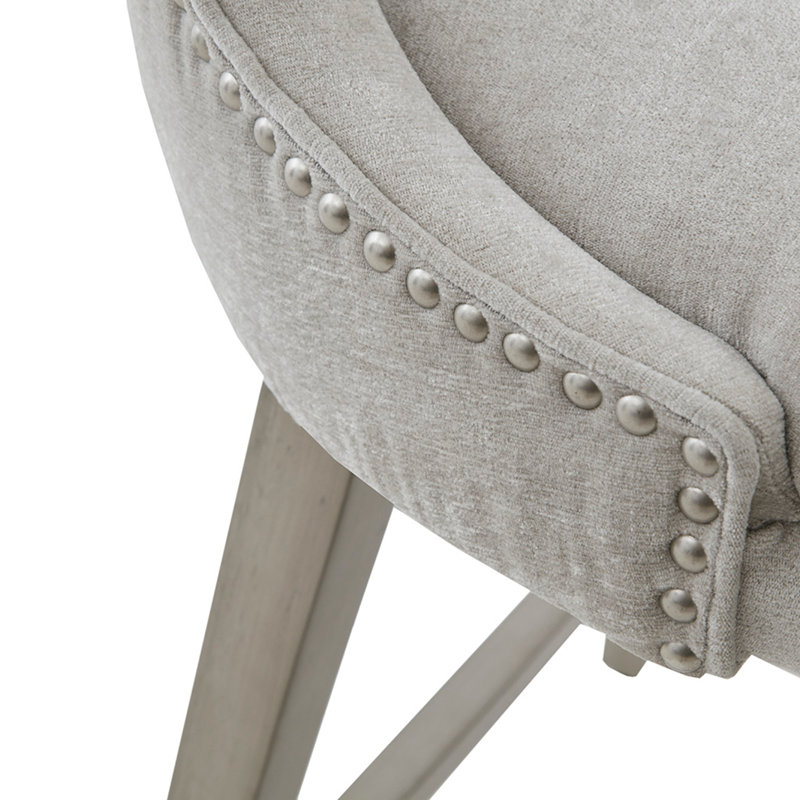 Tabouret de comptoir pivotant 25,75 po, Gris, Gris clair