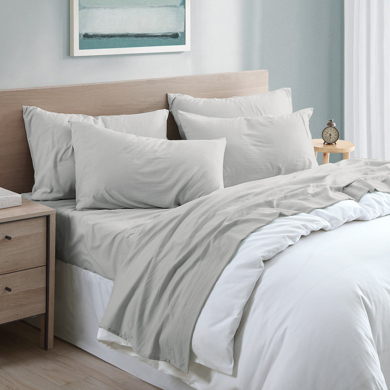 Ensemble de draps en micro-fibre, Grand, Gris argenté
