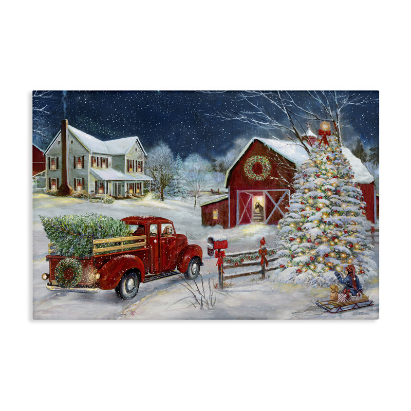 «Snowy Winter Farmhouse» par Ruane Manning, H 20 po x l 30 po