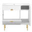Meuble-lavabo de salle de bain 30 po avec lavabo en résine, porte escamotable spacieuse, meuble-lavabo moderne à surface lisse de 36 po, rangement réfléchi, compartiments, cuve à teinture
