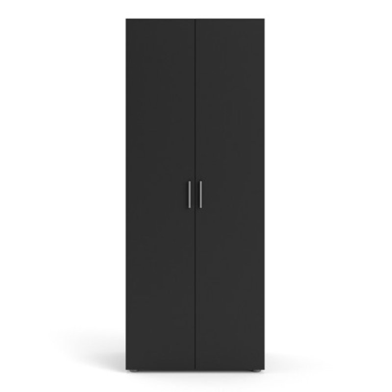 Jami 2 Door Solid Wood Wardrobe, Black