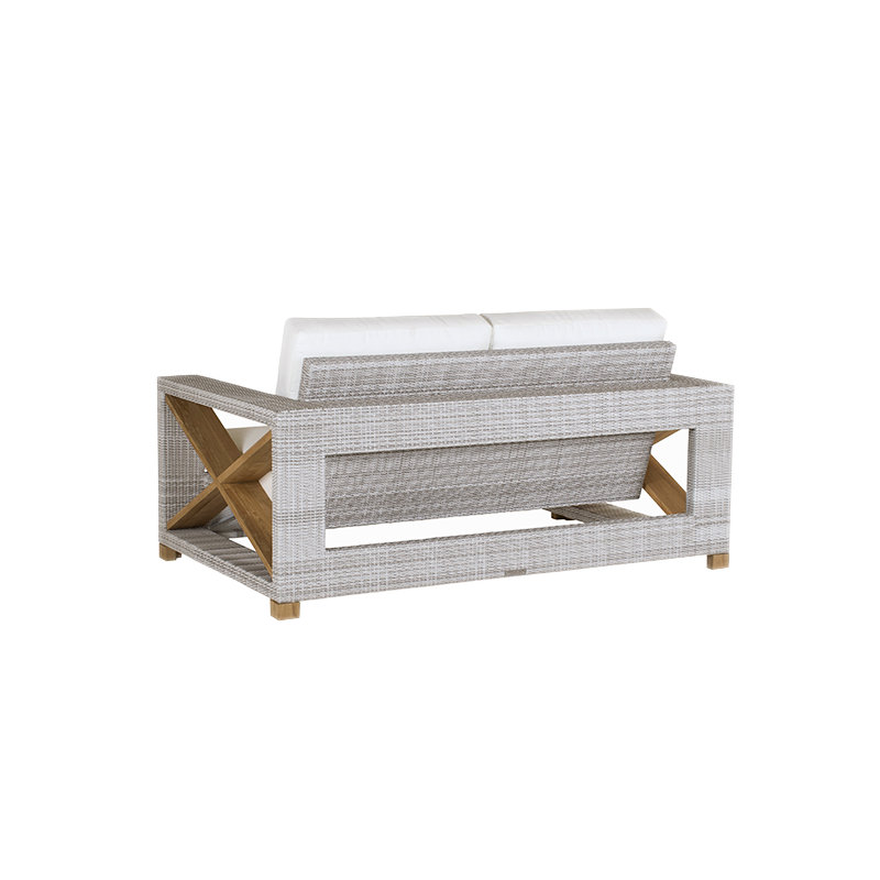 Jupiter Outdoor 2 - Seat Loveseat, Jupiter Cool Gray, Navy Rain
