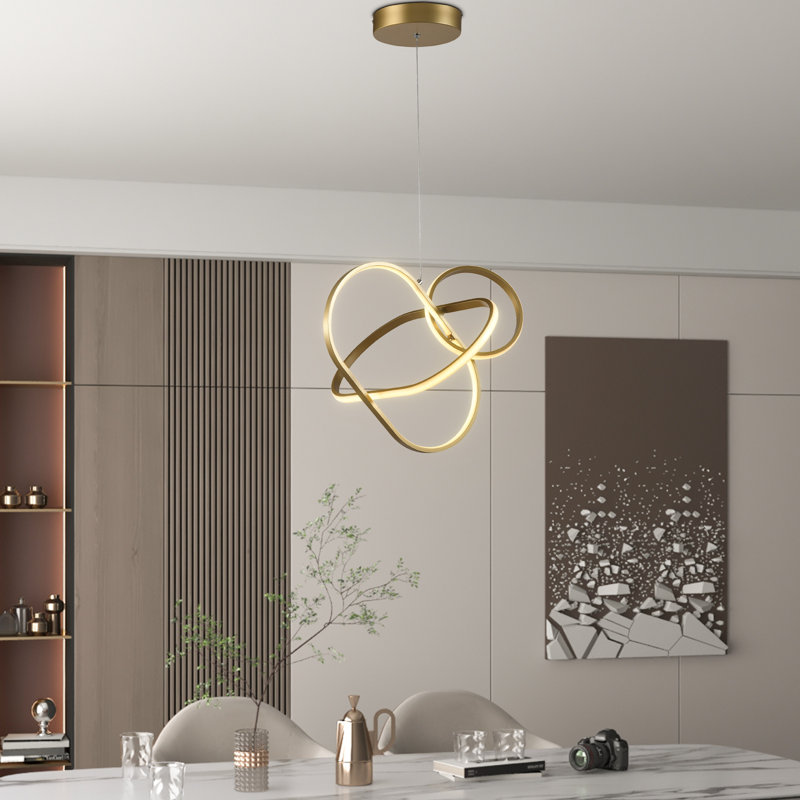 Lustre moderne géométrique à 3 lumières avec détails en fer forgé Ulti