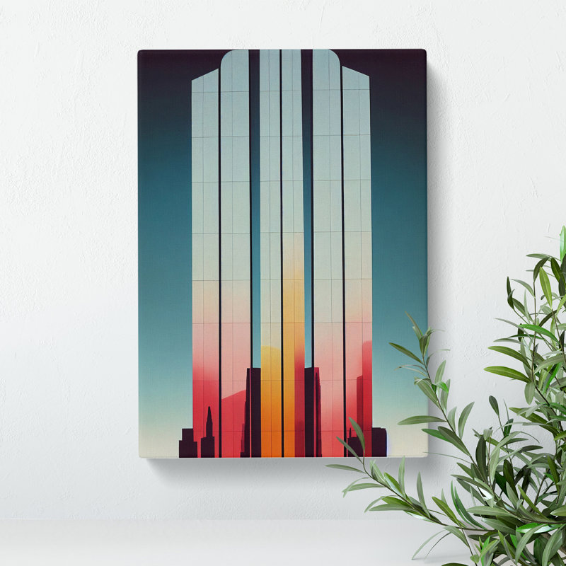 Futuristic City Architecture No.2 Skyscraper - Wrapped Canvas Print, 50cm H x 35cm W x 3cm D