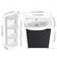 Meuble-lavabo autoportant de 23 po avec lavabo et support de rangement, portes à fermeture douce-583775845