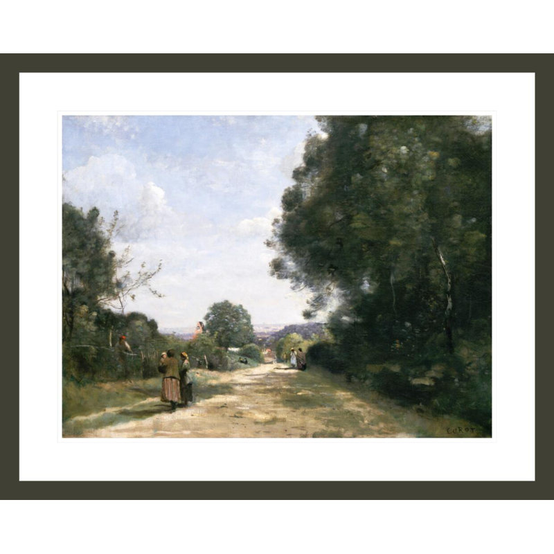 Sèvres-Brimborion, vue vers Paris, par Jean-Baptiste-Camille Corot, impression giclée encadrée, H 23,5 po x l 29,13 po