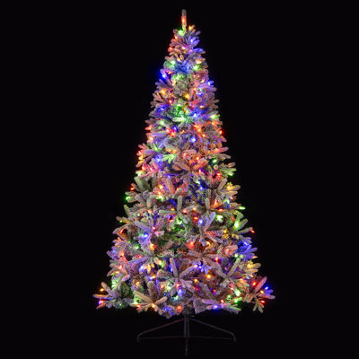  7 FT Half Artificial Christmas Tree w/ 852 Branch Tips & 240 LED Lights 9 Modes