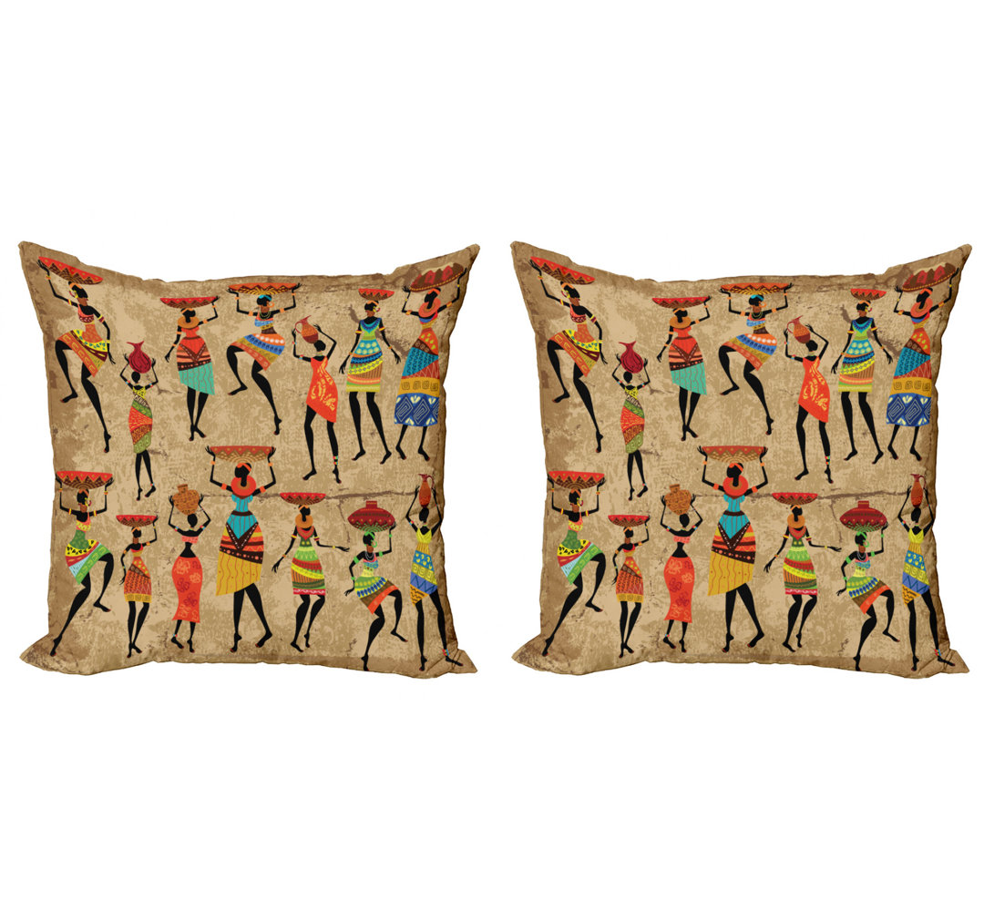 Ambesonne African Pillow Cover (Set of 2) Ambesonne 