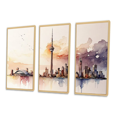 Toronto Skyline VII - 3 pièces sur toile