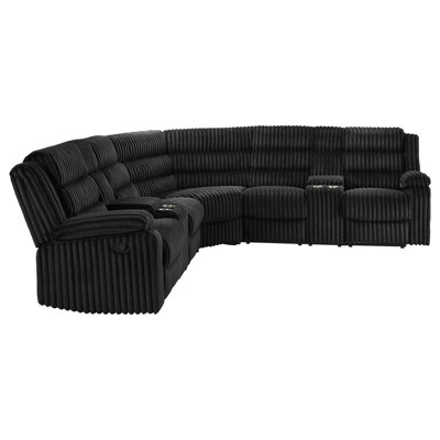 Matson Upholstered Reclining Sectional Sofa Black