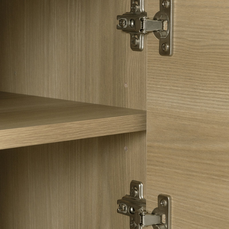Natural Ash 71" TV Stand with Cabinets and Shelves