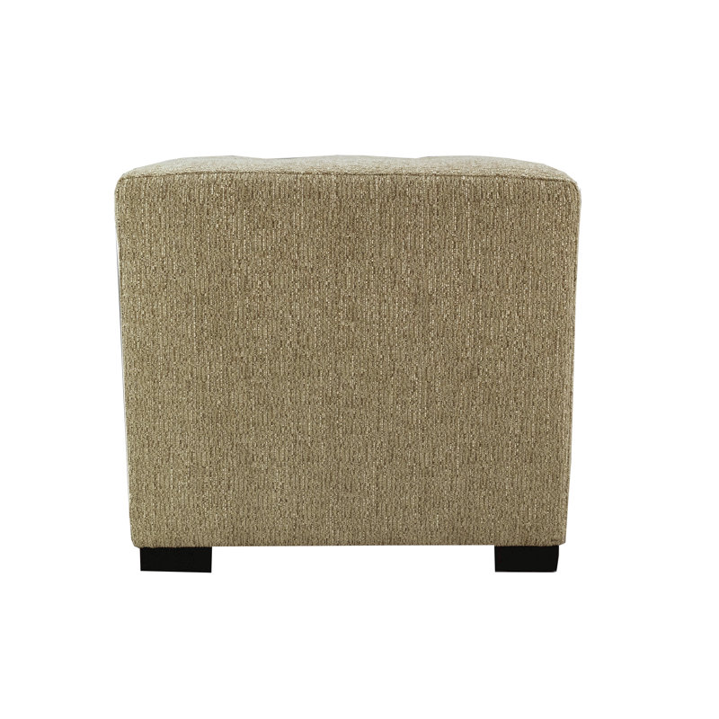 Repose-pieds carré capitonné de 19 po de large Hadlee, Mélange de polyester biche