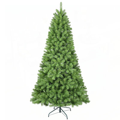 7.5ft Christmas Tree with Memory Wire, 1200 Tips Hinged Artificial PVC Tree, Easy Setup for Indoor Holiday Decoration