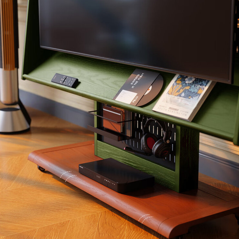 Meuble télé vert français à design rétro