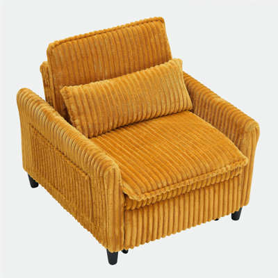 Chaise confortable jaune pour petit appartement Chambre à coucher Balcon Petit canapé-lit Paresseux Petit canapé avec un coussin