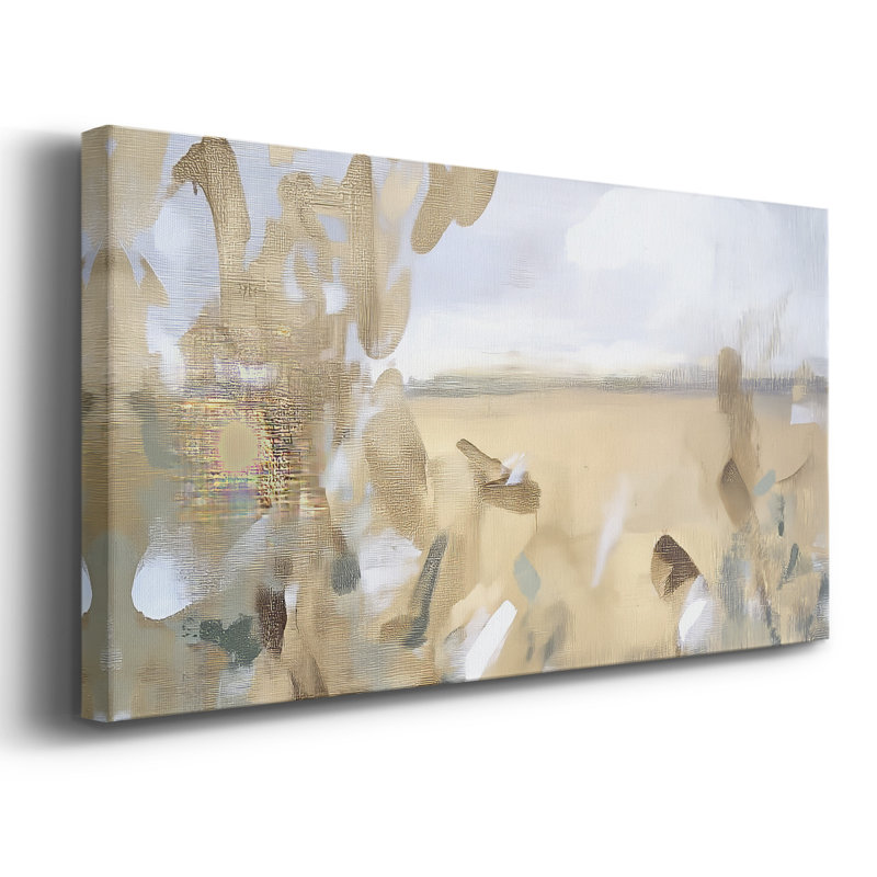 Botanical Series-CCCCL XXXVII - Toile tendue avec châssis encadré - Prêt à être accroché, H 17 po x l 33 po, Doré