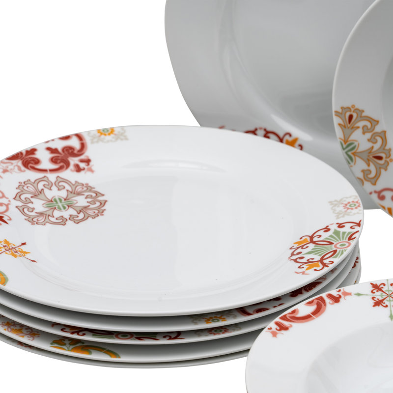 Arieah Piece Porcelain China Dinnerware Set - Service for 6