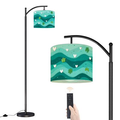Lampe sur pied PeeNoke Arc Blue Wave White Hearts Clover Shapes