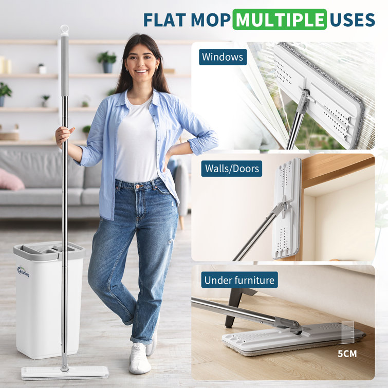 Self Cleaning & Drying Premium Flat Mop & Bucket System