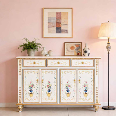 Armoire à chaussures peinte de style français