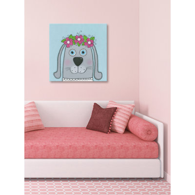 «Dog with Flowers», reproduction sur toile tendue