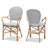 Rattan Arm Chair in Black/White/Natural