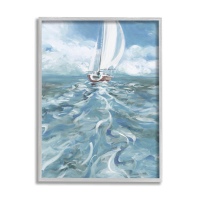 " Boat Waves Wake " Acrylic Painting