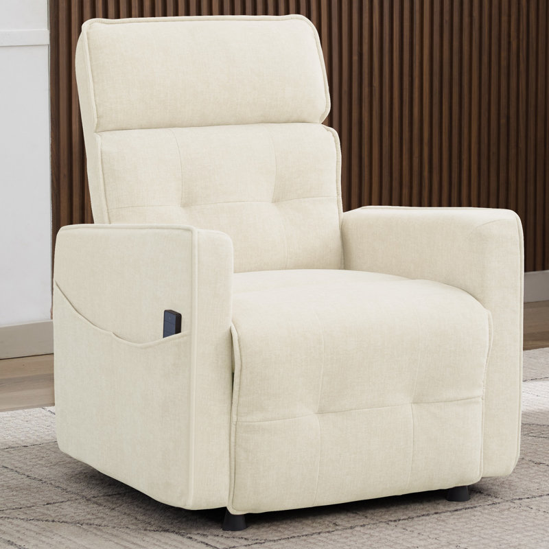 Recliner Chair, Power Recliner For Adults, Comfy Recliner For Living Recliners With One-touch Adjustment & Side Pockets