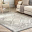 Tapis en tissu performance gris / bleu à motif carreauté traditionnel Joslyn-412774250