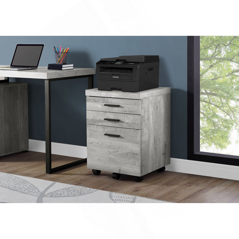File Cabinet, Rolling Mobile, Storage Drawers, Printer Stand, Office, Work, Grey Laminate, Contemporary, Modern, Gray