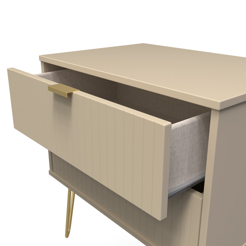 Beranda 58cm W Manufactured Wood Bedside Table, Mushroom Matt